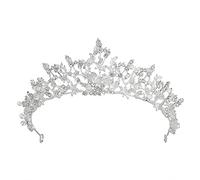 Corona de joyas Hermosa tiara Corona de boda accesorios para el cabello para el cabello adecuados para fiesta de disfraces de cumpleaños de graduación (Guld A)