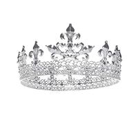 Corona de la boda para mujeres Accesorios para el cabello de la boda Accesorios para el cabello de novia Joya de joyas Regalo de corona (color: dorado, tamaño: corona) (corona plateada)