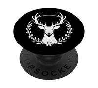 Corona de Laurel de Cabeza de Ciervo rústico diseño de Emblema de Caza PopSockets PopGrip Adhesivo