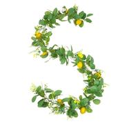 Corona de Limones Artificial para Exterior,200 cm Artificial Decorativo Realista - Corona de Limones Artificial para Puerta | Decoración de Verano Primavera para Porche Hogar Casa Granja