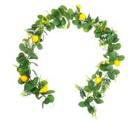 Corona De Limones - Artificial Realista 200 cm - Corona De Limón para Puerta Principal | Primavera Estilo Granja Rústico Porche Exterior Al Aire Libre Hogar y Casa Decoración