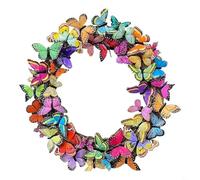 Corona de mariposa de vid para decoración de primavera hecha de plástico, diseñada para ser colgada en puertas, paredes o (30 cm)