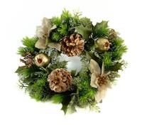 Corona de Navidad artificial de 25,4 cm para interior y exterior
