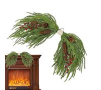 Corona de Navidad Artificial, de 61 centímetros, decoración de Puerta de Invierno, decoración de Navidad, para Exterior, Interior, Ventana, Chimenea, Restaurante, Pared, Comedor