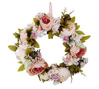 Corona de Navidad Flores Artificiales de 15 Pulgadas Corona de Navidad Corona de Flores de Rosas Decoración de la Puerta del hogar Decoración del hogar, Corona de Navidad