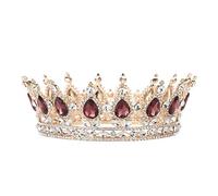 Corona de novia para novia, diamantes de imitación redondos Tiara Novia Casco de novia Accesorios para el cabello de novia - Coronas de novia duraderas y sin desteñir para mujeres y niñas