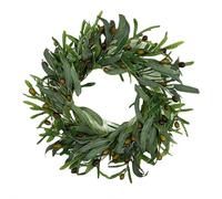 Corona de olivo, decoración de Navidad, corona de Navidad, corona de vegetación para todas las estaciones para puerta delantera