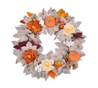 Corona de otoño de Acción de Gracias - Decoración de puerta estacional | Hojas de otoño, bayas, calabazas de temporada, perfecto para exteriores - para alquiler de casa Esta es para uso en exteriores