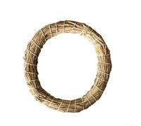 Corona de paja natural para colgar en la puerta, decoración artesanal, base en blanco de adviento, hecha a mano, adecuada para interiores y exteriores (35 mm)