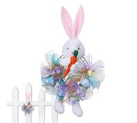 Corona De Pascua, Conejo Artificial Divertido Reutilizable, Corona de Fiesta para Decoración del Hogar en Primavera, para Interior y Exterior, Dormitorio, Sala, Cocina, Entrada y Ventana