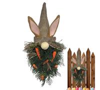Corona de Pascua Conejo | Guirnalda de pared decoración del hogar 53 cm - Corona de puerta para primavera, decoración para en casa, chimenea de cocina, porche de boda