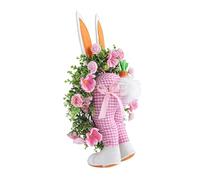 Corona de Pascua para la decoración de la puerta del hogar, 50 cm, decoración de primavera para colgar, corona decorativa con orejas de conejo para Pascua, para interiores, ventanas, repisas de