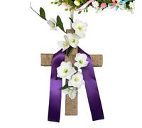 Corona De Pascua para La Puerta De Entrada | Flor De Lili Decorativa Estacional,Letrero de Bienvenida de Semana Santa | para Casa Decoración de Porche Entrada Jardín Oficina