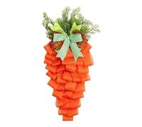 Corona De Pascua - Swag De Poliéster Para Puerta De Entrada De Zanahoria | Perchas De Artificiales | Placas Decorativas Para Niños, Familiares Y Amigos | Celebración De Temporada Navideña En