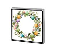 Corona de Pascua y primavera con flores, huevos verdes, unisex, broches y alfileres, cuadrados, ligeros, para solapa, joyería para ropa, chal, sombrero
