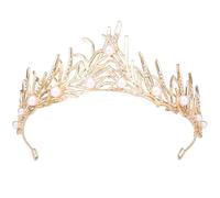 Corona de pelo con diamantes de imitación, tocado gótico, tiaras de boda vintage para fiesta de cumpleaños, boda, graduación, Halloween, disfraz de cosplay, M, aleación, Cristal