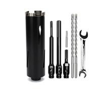 Corona de perforación 50 mm, longitud útil 200 mm con varilla Sds Plus 220 mm, SDS max 220 mm, varilla hexagonal 110 mm, broca de centrado 10 x 240 mm, para mampostería