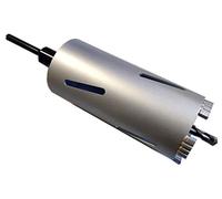 Corona de perforación de diamante, 120 mm x 200 mm, incluye adaptador SDS-Plus M22, rosca puntiaguda para martillo perforador, broca para hormigón, mampostería y piedra