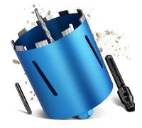 Corona de perforación M22 en seco y húmedo, 200 mm, 162 mm, con adaptador SDS Max, segmento de 10 mm, corona de perforación de diamante turbo, corona de perforación para taladros centrales, hormigón