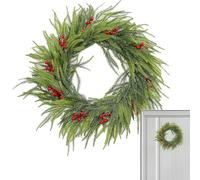 Corona de pino para la puerta, reutilizable y colgante, guirnalda de pino artificial como decoración navideña, para salón, comedor, pared, ventana, escalera, jardín, sociedades y