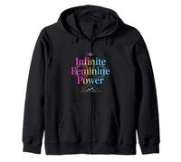 Corona de Poder Femenino Infinito tipografía Floral Sudadera con Capucha