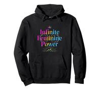 Corona de Poder Femenino Infinito tipografía Floral Sudadera con Capucha