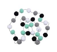 Corona de Pompones de Fieltro Adorno de Fieltro con Bolas, Guirnalda Pompones, banderines, decoración for el hogar(Color14)