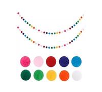 Corona de Pompones de Fieltro Guirnalda de Pompones Colgantes Hechos a Mano con Bolas Lana 2 m for decoración dormitorios, Halloween, Pared, Fiestas navideñas(Color 8)