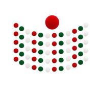 Corona de Pompones de Fieltro Guirnalda navideña de Pompones Rojos, Blancos y Verdes (1/3 Paquetes) for Colgar en el árbol o Interiores. Adornos navideños for hogar(5packs)