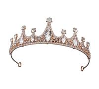 Corona de princesa brillante con incrustaciones de diamantes de imitación para mujer, diadema de boda, accesorio para el cabello, corona de cristal sintético con fijaciones de alfileres
