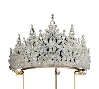 Corona de Princesa Dainty Queen Crown for Women, Crystal Princess Crown with Comb for Women, Bride Royal Headband Wedding Prom Pageant Party Halloween Cosplay(Silver)
