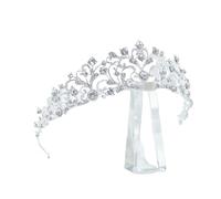 Corona de Princesa Dainty Queen Crown for Women, Crystal Princess Crown with Comb for Women, Bride Royal Headband Wedding Prom Pageant Party Halloween Cosplay(Silver)