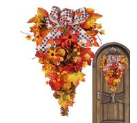 Corona de Puerta de otoño, decoración de Temporada de, Hojas de Arce de Acción de Gracias, Corona de Bayas para de otoño, Ventana, Puerta, Porche, Vacaciones, Cocina, Manto de Boda