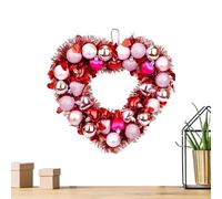 Corona de puerta de San Valentín - Decoración iluminada por LED, diseño de doble capa de alta calidad, corona romántica de corazón con brillo decorativo | Chimenea de ventana de pared sus