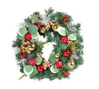 Corona de Puerta navideña - Decoraciones navideñas para la Puerta de con Frutos Rojos | Coronas Decorativas con Bolas navideñas para Exterior, Interior, Porche, Ventana