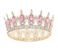 Corona de reinas de cumpleaños para mujer, corona de tiara de cristal vintage, diadema para bodas, princesas, corona de cumpleaños, corona de corona, standard, Aleación, 0