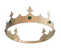Corona de rey ajustable para hombre, corona redonda completa para Halloween, cosplay, fiesta, disfraces, graduación, cumpleaños, M, Metal, Diamante falso