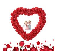 Corona De San ín - Corazón Artificial Flores Guirnalda, Romántica Puerta Coronas | Boda Decoración para Aniversario Nupcial Entrada Pared Ventana Colgante