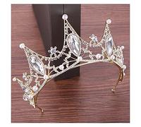 Corona de tiara de cristal, accesorios para el cabello, tiaras de boda para novias, coronas de cristal, tiara de novia con diamantes de imitación y perlas, tocado de reina