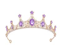 Corona de Tiara de Cristal,Coronas de Diamantes de Cristal,Corona para Novia,Corona Nupcial,Tiara con Cristales de Princesa,Corona Reina,Corona Princesa Mujer,Tiara de Cumpleaños (Púrpura)