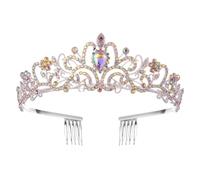 Corona de tiara de cristal para la novia, corona de fotografía de boda, corona de día especial para mujer con diamantes de imitación, フリーサイズ
