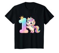 Corona de Unicornio arcoíris Kawaii para niña de Primer cumpleaños Camiseta