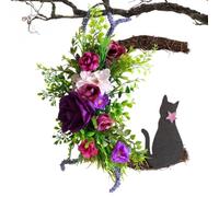 Corona decorativa de Halloween Panel de pared para puerta de entrada con un | Corona de Otoño para Ventanas Casa Fiesta Sala de estar Apartamento Entrada Porche al aire libre