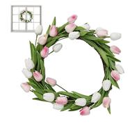 Corona decorativa de verano - Flor grande artificial, flor verde con diseño realista, corona de puerta delantera, decoración del hogar, decoración de temporada para el hogar, apartamento, interior