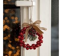 Corona Decorativa navideña, Campanas y Cintas conectadas de Forma Segura, fácil de Colgar y exhibir.(Red Bell Garland)