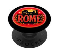 Corona del Coliseo de Roma y Laurel Fiery Retro Aerógrafo Estilo PopSockets PopGrip Adhesivo