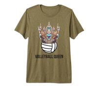 Corona Deportiva Divertida de la Reina del Voleibol Camiseta Premium