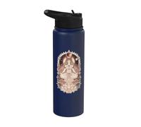 Corona Diosa Meditando Lotus Moon Yoga Flores Stainless Steel Insulated Water Bottle