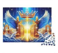 Corona Dorada Alas de Ángel Puzzle de 1000 Piezas Juego de Puzzle 1000 Piezas Papel Adultos Palacio Celestial Relajación Decoración Regalo 70x50cm/1000pcs