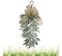 Corona en forma de lágrima - Decoración de primavera rústica artificial en forma de gota | Decoración de puerta de entrada con guirnalda vegetal | Para granja Porche Patio Jardín Pared Ventana Boda